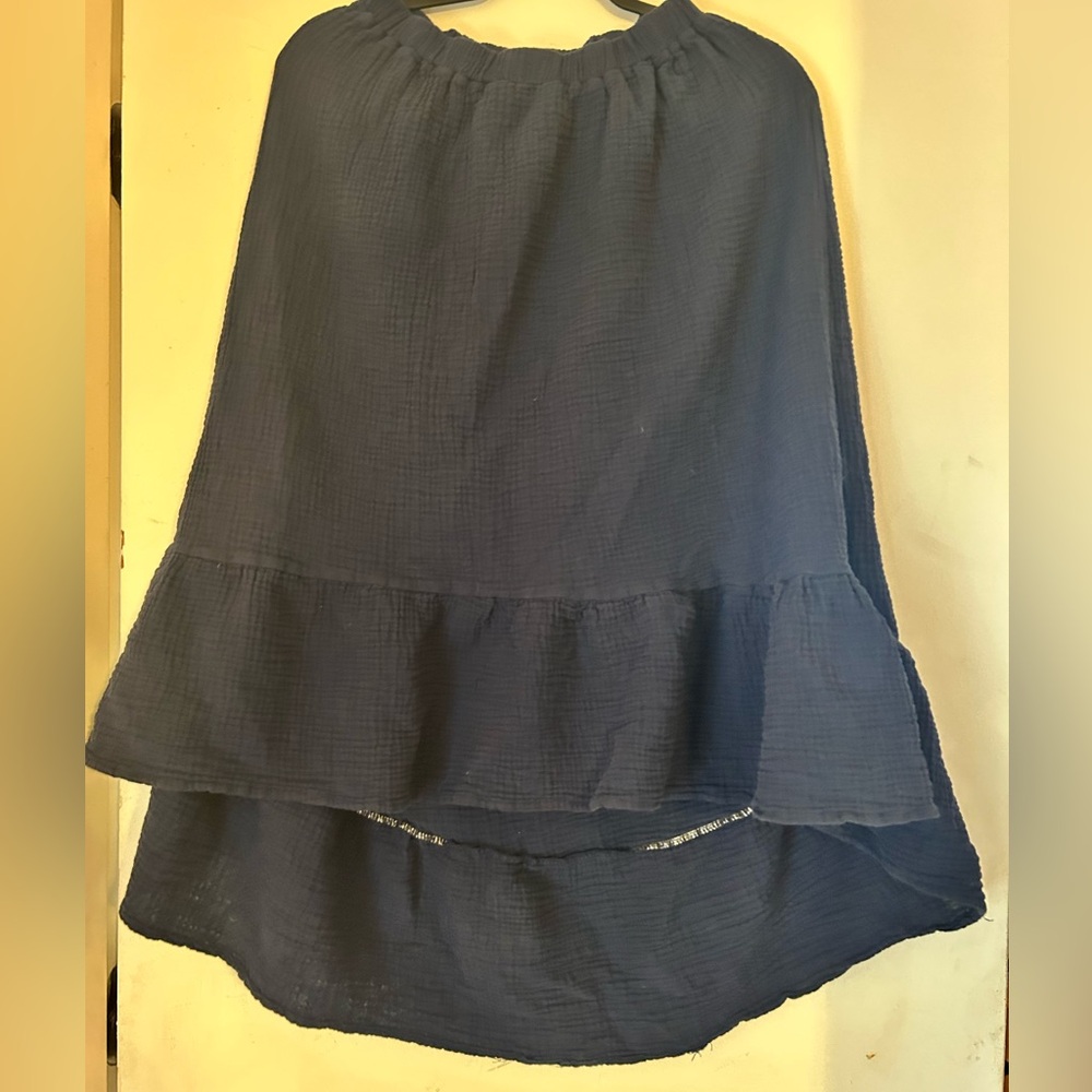 Chic Navy Blue Midi Skirt